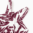 thumbnail image 4 of PatPat Tenues Assorties pour la Famille Chemises à Imprimé de Feuilles Rouges et Robe à Bretelles avec Ceinture pour Hawaii/croisière/centre de Villégiature/tenue Décontractée, 4 of 5