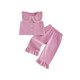 thumbnail image 1 of Conjunto de 2 piezas para niñas pequeñas: top sin mangas con cuello de muñeca y estampado a cuadros, y pantalón con cintura elástica., 1 of 9