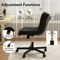 thumbnail image 5 of Solfway Armless Desk Chair, Black Leather Office Desk Chairs with Wheels, Mid Back and Lumbar Support for Computer Home Small Space Vanity Makeup, 5 of 9