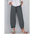 thumbnail image 1 of Pantalones casuales sueltos y sencillos de color sólido de talla grande para mujer Estilo de ajuste holgado, 1 of 6