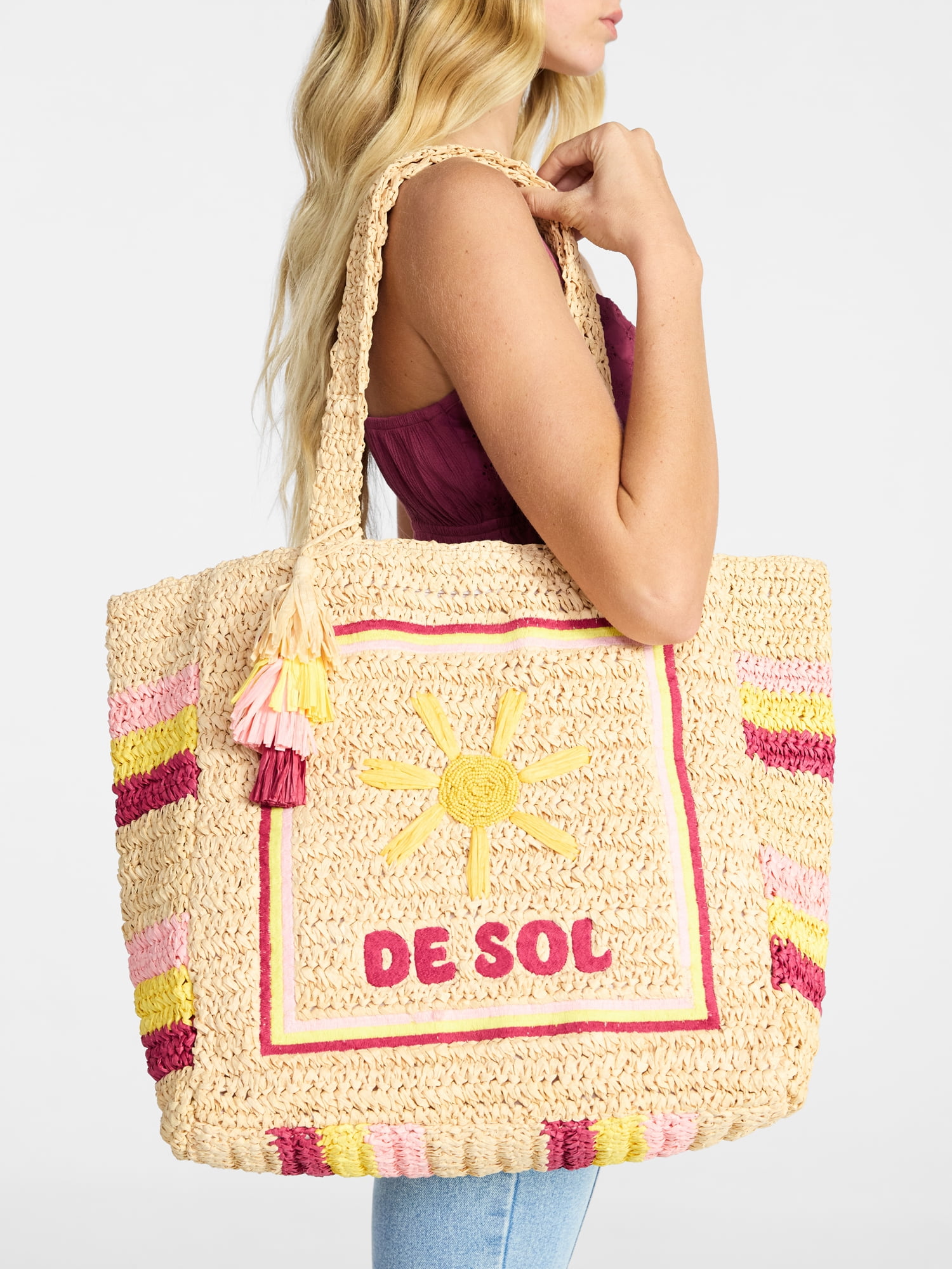 No Boundaries Women's De Sol Beach Tote Bag, Multi Del Sol