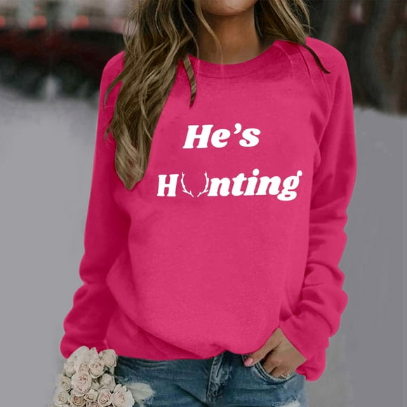 WILLBEST hoodies Women's Winter Fashion Sweatshirt Festive Christmas Print Round Neck Top hi vis hoodie