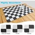 thumbnail image 4 of Checkered Dish Drying Mat for Kitchen Counter, Absorbent Non-Slip Coffee Mat, Heat Resistant Mat for Countertops Coffee Bar Decor 17" x 32" Black, 4 of 8