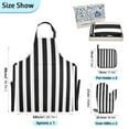 thumbnail image 3 of 5 Pcs Kitchen Set Heat Resistant Oven Mitts and Non-Slip Pot Holders with Adjustable Cooking Apron Black and White Striped, 3 of 6