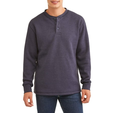 Men's Solid Thermal Henley Sherpa Lined, up to size