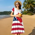 thumbnail image 4 of Daiia Robes pour Femmes à Imprimé Drapeau USA Canada 2025 Robes Tendance à Manches Courtes Robes Décontractées Amples et Fluides Maxi Robes de Soleil, 4 of 6