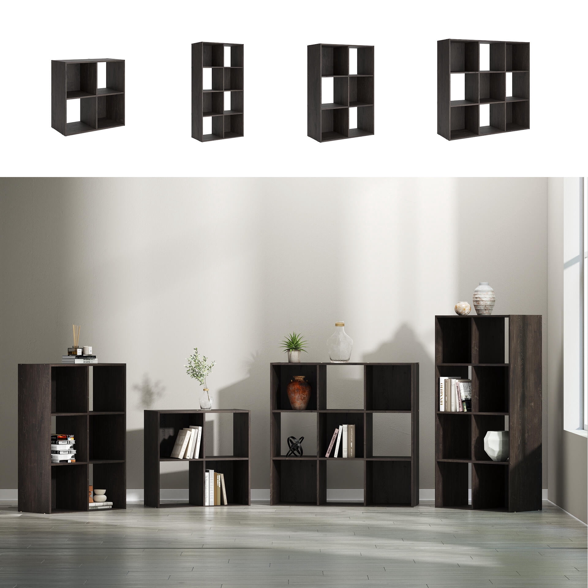 Signature Design by Ashley Piperton 8 Cube Storage Organizer with Charcoal Finish