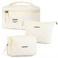 thumbnail image 1 of Juego de Bolsas Cosméticas Lodmemo 3 Piezas de Algodón Acolchado Beige, 1 of 7