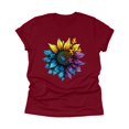 thumbnail image 4 of NAMTYQX Womens T Shirts Loose Fit Stretchy Round Neck Short Sleeve Loose Cool Plus Size Trending Patterned Gemustert Women's T-Shirts Wine Size M, 4 of 5