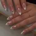 thumbnail image 2 of Uñas postizas press on SXVME almendra medianas nude French chrome, 2 of 8