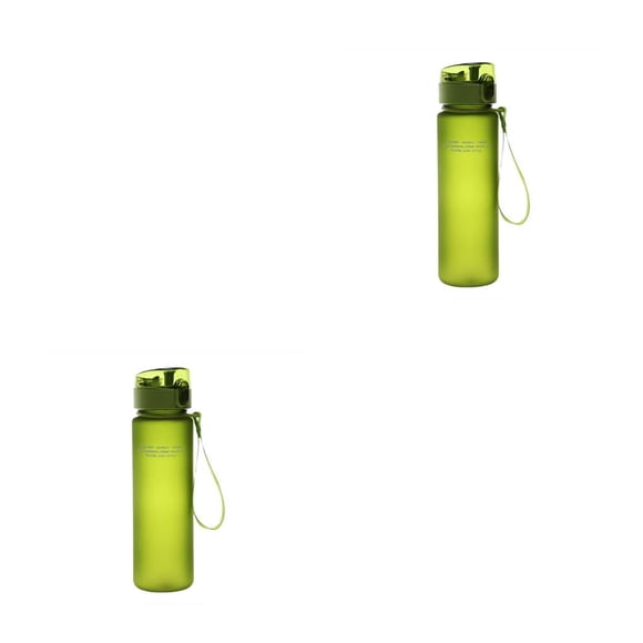 Greeniant Taza de agua de 560ml de gran capacidad para exteriores, taza de leche de jugo de plástico, tazas esmeriladas escolares a prueba de Verde 2piezas