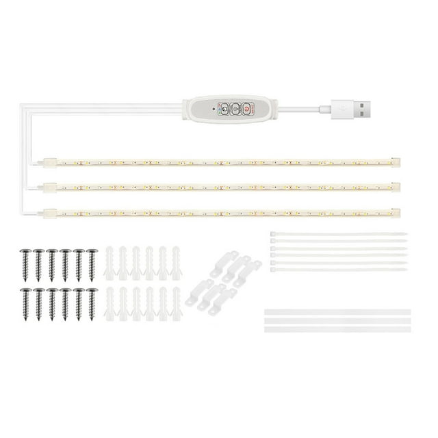 Bandes Lumineuses LED pour la Croissance des Plantes d'Intérieur Rouges et 3000K Lampe de Croissance Semblable au Soleil pour Hydroponie Lumière d'Appoint pour Succulentes 4 Niveaux Réglables avec Cycle Intelligent de 24 Heures Minuterie Intelligente USB Prêt à l'Emploi