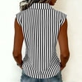 thumbnail image 4 of Dvprdro Womens Cotton Striped Top Collared Sleeveless Button Front Loose Fit Summer Casual Shirt, 4 of 9