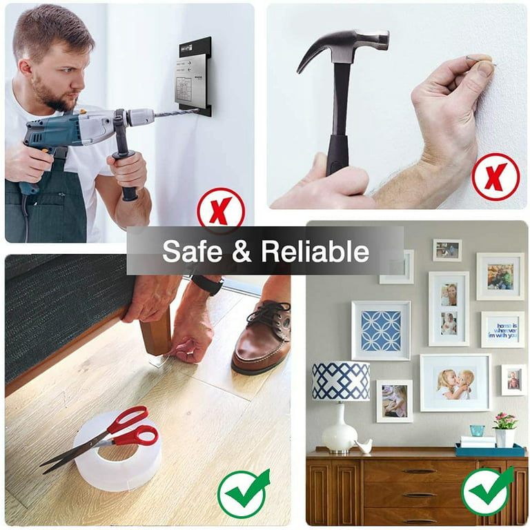 Nano Double Sided Tape, Multipurpose Removable Adhesive Transparent Grip Mounting Tape Washable Strong Sticky Heavy Duty for Carpet Photo Frame Poster