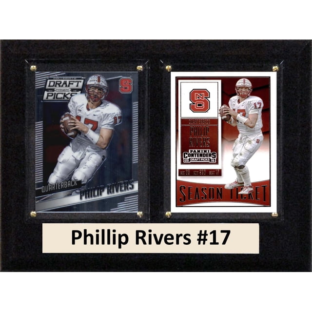 Placa C&I Collectables Philip Rivers con Dos Cartas 15x20 cm