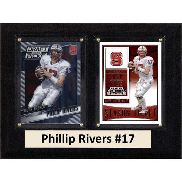 Placa C&I Collectables Philip Rivers con Dos Cartas 15x20 cm