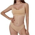 thumbnail image 3 of Bigersell Women's Wireless Bra Women No Underwire Sling with Chest Pad Comfortable Suit Underwear Big & Tall Size Female T-Shirt Bra, Style 11959, Beige 40B, 3 of 4