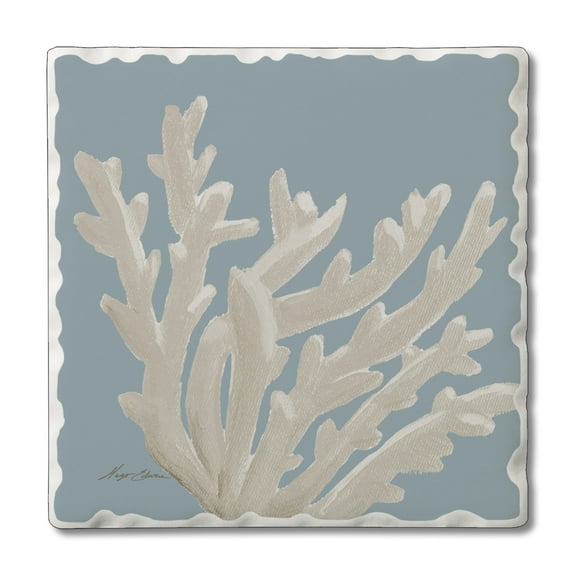 CounterArt "Coral Reefs" 1 Pack Absorbent Stone Tumbled Tile Coaster 4" by 4"