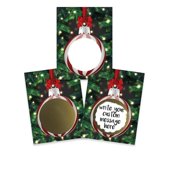 My Scratch Offs Christmas Day Red Ornament DIY Scratch-off Note Cards & Stickers, 20 Pack