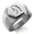 thumbnail image 1 of Stainless Steel Reiki Sei Hei Ki Harmony Engraved Hexagon Crest Flat Top Biker Style Polished Ring, 1 of 1