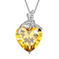 thumbnail image 1 of Juwaliy Collar de Libélula Corazón Collar de Piedra de Nacimiento de Noviembre Citrino Dije de Plata Esterlina 925 Joyería Amarilla Regalo de Cumpleaños de Mujer Navidad Día de la Madre, 1 of 10