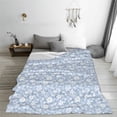 thumbnail image 5 of Sikiie Gray White Floral Ultra-Soft Micro flannel Blanket Luxury All Seasons Warm Blanket for Bedding Sofa and Travel (4 sizes)-50"x40", 5 of 7