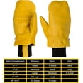 thumbnail image 3 of Suse's Kinder Leather Women's Sized Chopper Mittens Also for Men – Insulated Water Resistant Cowhide Winter Gloves for Work, Ski, Outside, 3 of 7