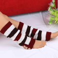 thumbnail image 2 of Women's Girls Leg Warmers, Color Striped Ribbed Knit Socks with Button Decor Party Accessories for Running Sports, 2 of 5