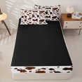 thumbnail image 4 of Manfei Rustic Cow Print Zipper Twin Comforter Sets with Fitted Sheet and 2 Pillowcases,Rustic Farm Animal Zipper Bedding Set,Chocolate Brown,Reversible, 4 of 7