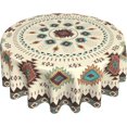 thumbnail image 1 of Aztec Southwestern Round Tablecloth 60" Ethnic Tribal Geometric Design Vintage Style Boho Chic Circle Cloth Washable Fabric for Dining, Kitchen, Farmhouse Party Decoration Transform Any Setting, 1 of 1