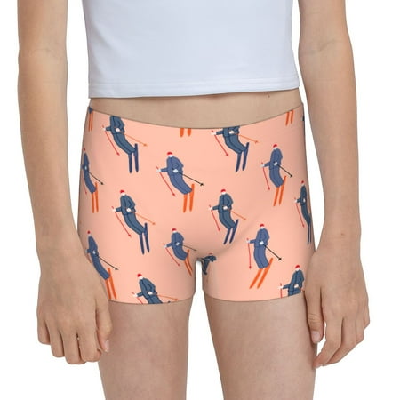Pofeuu Winter Skiing Adventure Print Soft Cotton Girls Boyshort panties Toddler Underwear-Large