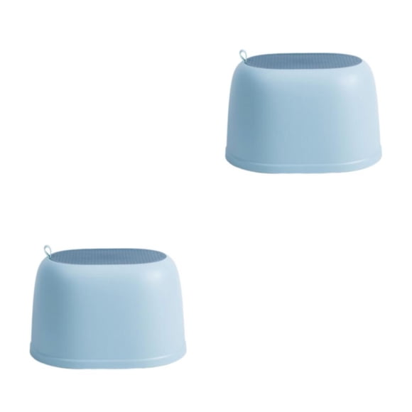 Naiovety Taburete antideslizante para baño de PP - Adición elegante y funcional al espacio Fácil de apilar y fácil de recibir El óvalo es bebe azul 2Conjunto