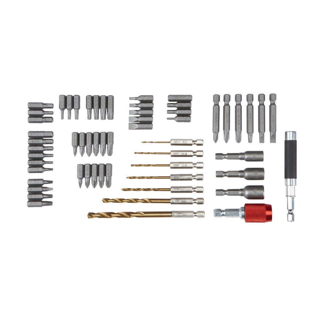 Warrior 58 Pc Quick Release Drill Driver Bit Set Steel Storage Case