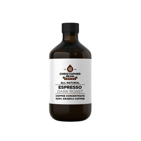 Espresso Dark Roast Cold Brew Iced Coffee Hot Coffee Liquid Java Concentrate ( 4 Ounce Bottle) Makes 12-16