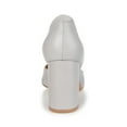 thumbnail image 3 of Journee Signature Womens Genuine Leather Jillian D'Orsay High Block Heel Almond Toe Pumps, 3 of 9