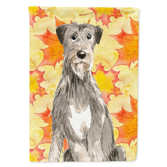 Carolines Treasures CK1839CHF Fall Leaves Irish Wolfhound Flag Canvas House Size  Large multicolor
