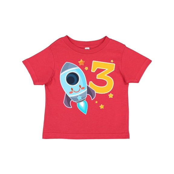 Inktastic Rocket Space Ship Happy Third Birthday Boys or Girls Toddler T-Shirt