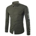 thumbnail image 1 of AherBiu Men Shirts Button down Long Sleeve Causal Regular Fitted Causal Loose Fall Winter Classic Solid Color Tee Tshirts, 1 of 2