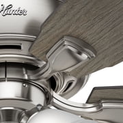 Hunter - Amberlin Indoor Ceiling Fan With Light, 52-inch, Brushed Nickel, Casual-style, 3-speed WhisperWind Motor, 53216, for Living Rooms, Bedrooms