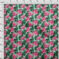 thumbnail image 3 of oneOone Cotton Silk Mint Green Fabric Monstera Leaves & Watermelon Fruits Quilting Supplies Print Sewing Fabric By The Yard 42 Inch Wide, 3 of 4