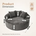 thumbnail image 4 of XIZZI Plush Round Sofa for Living Room, Soft Polyester Fabric with Spring & Sponge, Cozy Living Room Furniture 58.26" Circular Cozy Chair in Gray, 4 of 9