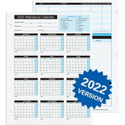 2022 Attendance Calendar Work Tracker Attendance Calendar Cards - 8.5 X 11 Cardstock/Pack of 25 Sheets