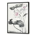 thumbnail image 3 of Designart 'Ancient Lotus Flowers' Traditional Framed Canvas Wall Art Print, 3 of 5