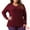 Burgundy, variant on DARING DIVA Women's Plus Knit Tops V Neck Button Stretch Sweater 1X Army Green