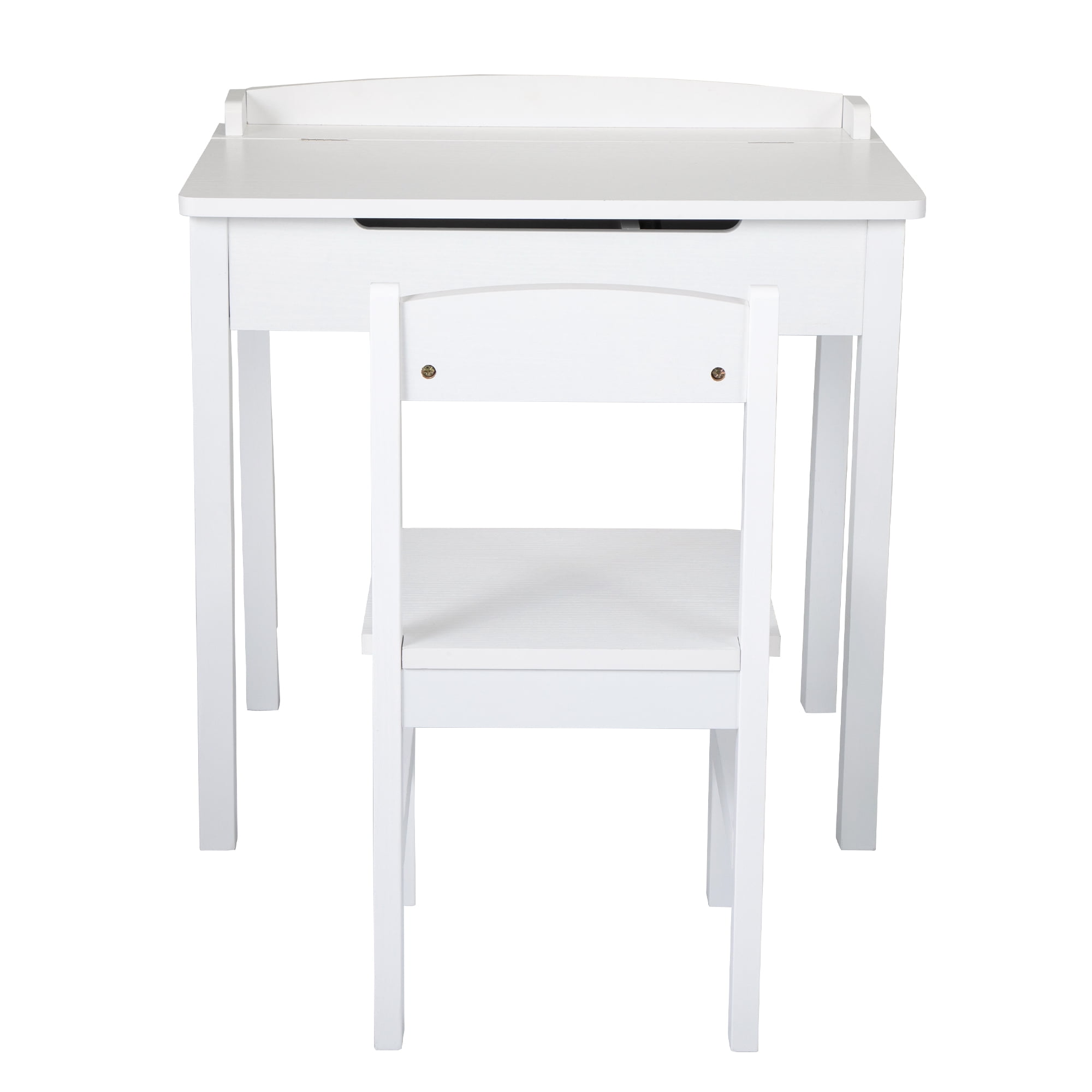 Kepooman Table and Chair Set for Children, Wood Table with 1 Chair and Storage Compartment, White Kepooman Table and Chair Set for Children, Wood Table with 1 Chair and Storage Compartment, White
