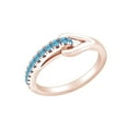 thumbnail image 2 of AFFY Round Shape Simulated Aquamarine Fashion Promise Engagement Ring 14k Rose Gold Over Sterling Silver Ring Size-9.5, 2 of 2