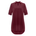 thumbnail image 3 of Tejiojio Summer Saving Labor Day Fashion Women Plus Size Solid Cotton Linen Turn Down Collar Loose Shirt Dress, 3 of 5
