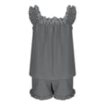 thumbnail image 6 of VISALY Women Pajama Sets Short Sleepwear for Women Sleeveless Tank Tops Square Neckline Cami Top with Shorts Soft Loungewear Loose Nightwear Matching Pajama Set Dark Grey Xxl, 6 of 8