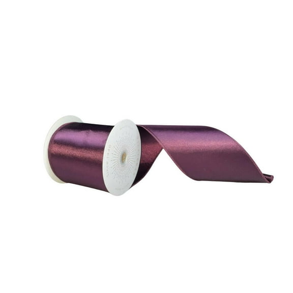 Vickerman QTX241165 4 in. x 10 Yards Burgundy Satin Ribbon