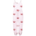 thumbnail image 1 of MIASHUI Girl's Summer Sleeveless Rompers Bow Prints Casual Beach Jumpsuit,Pink,7-8 Years, 1 of 4